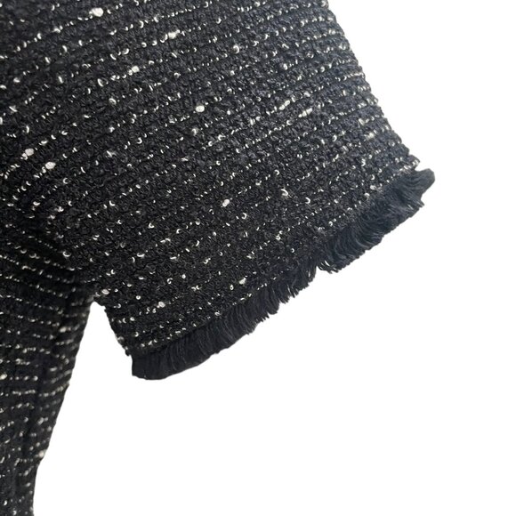 LOFT Black Glitter Knit Fit & Flare Dress Sz 6 Short Party Sparkly Holiday Chic - Picture 10 of 11